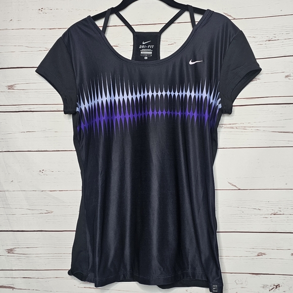 Nike Black Strappy Cap Sleeve Athletic Top - Picture 6 of 9